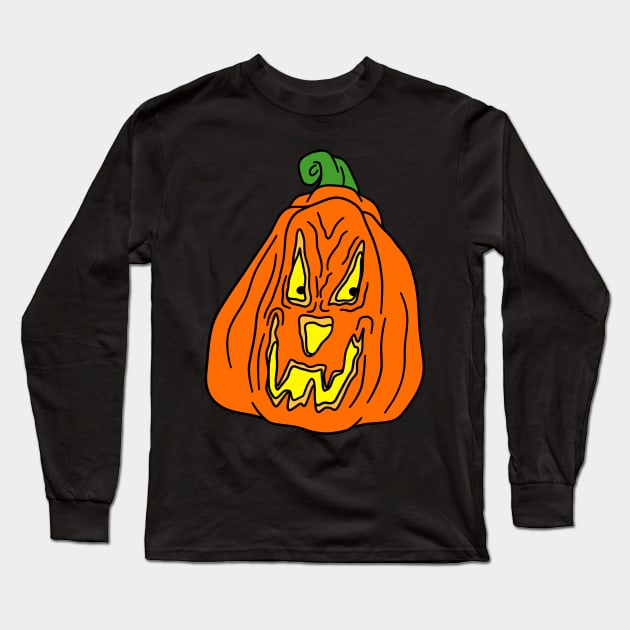 Scary Pumpkin Long Sleeve T-Shirt by saradaboru